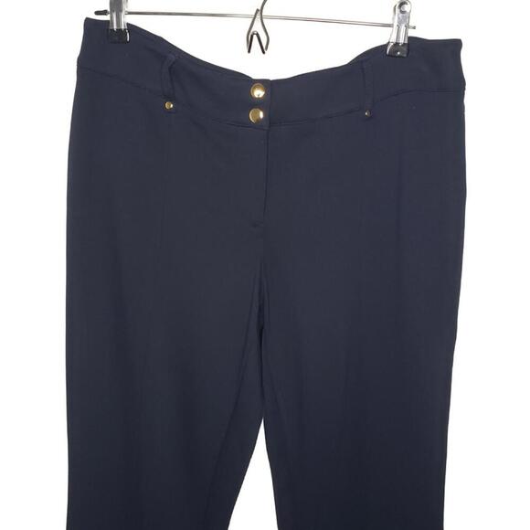 Cache Women's 10 Navy Flare Leg Stretch Chino Trouser(1784) - Picture 3 of 7